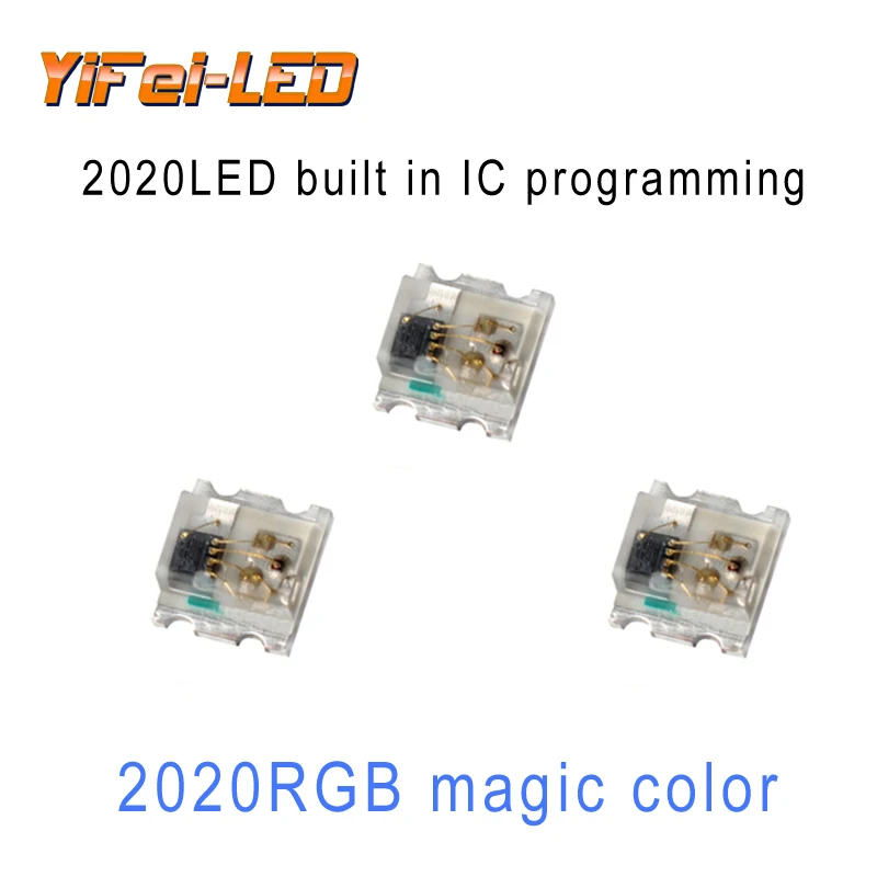 100-1000 sztuk DC5V WS2812 2020 chip LED mini SMD adresowalny cyfrowy RGB pełnokolorowy chip LED piksele do taśmy LED ekran