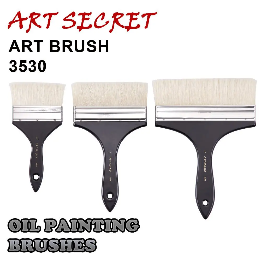 Artsecret Oil Painting Big Brush 3530 Chungking Bristle Hair Acrylic Black Handle Brass Ferrule Drawing Art Artist Tool Supplies