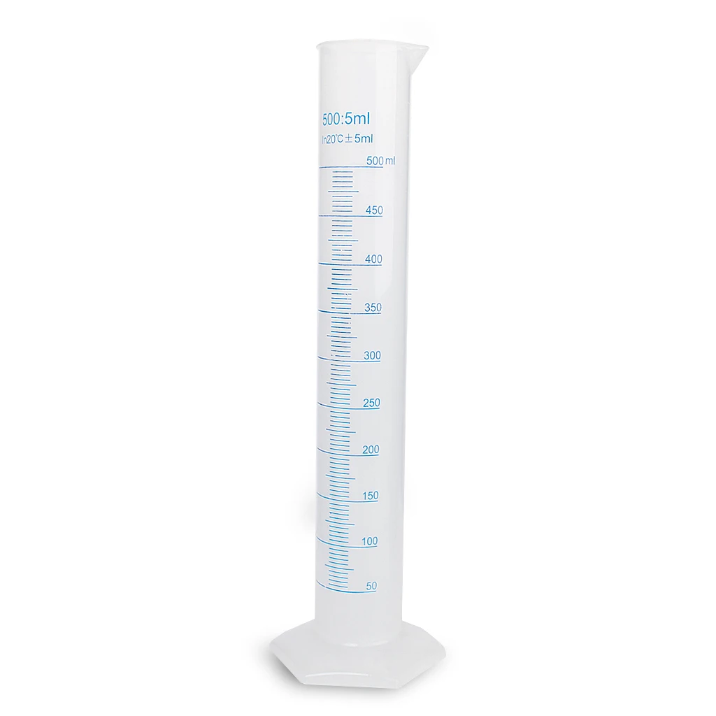 500ml Plastic Graduated Laboratory Test Measuring Cylinder Container Tube