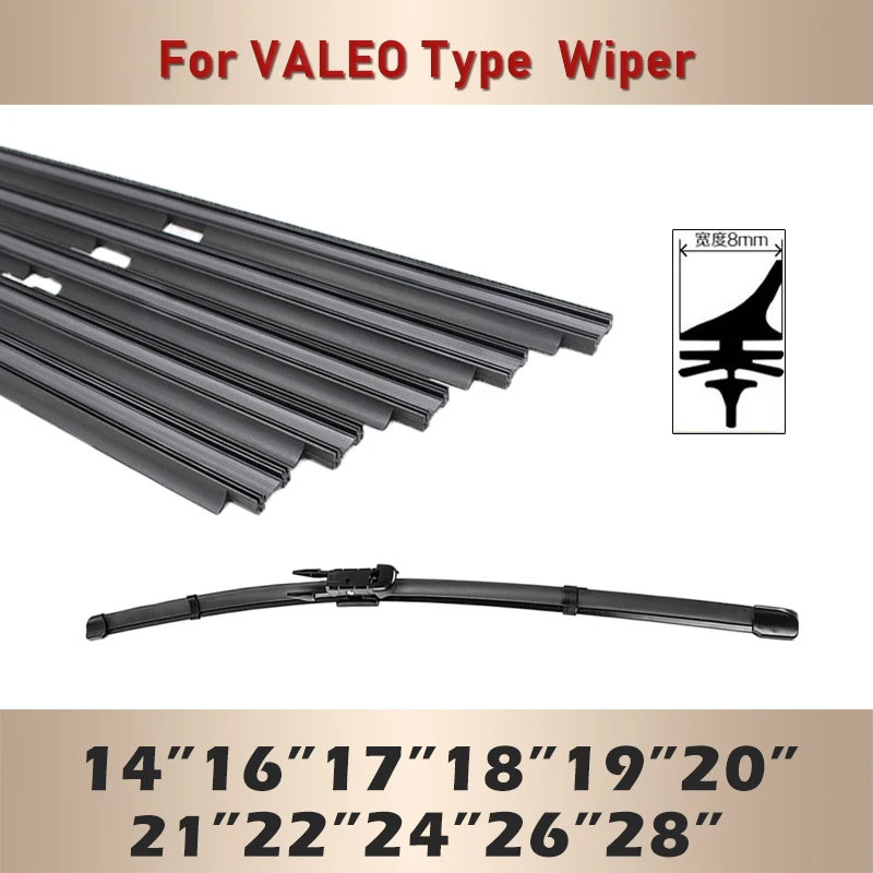 Car Vehicle Insert Soft Natural Rubber strips (Refill) For Valeo Type Wiper Blade 14\