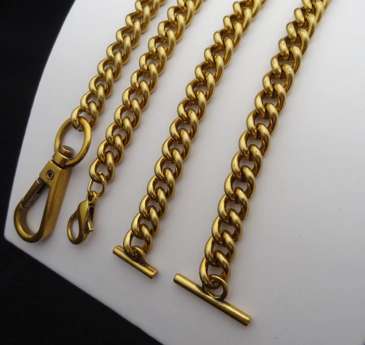 Wide 9mm Trumpet Bag Chain Parts Oblique Satchel Bag Straps Metal Chain Golden Slip Chain One Buckle Bag Replacement Hardware