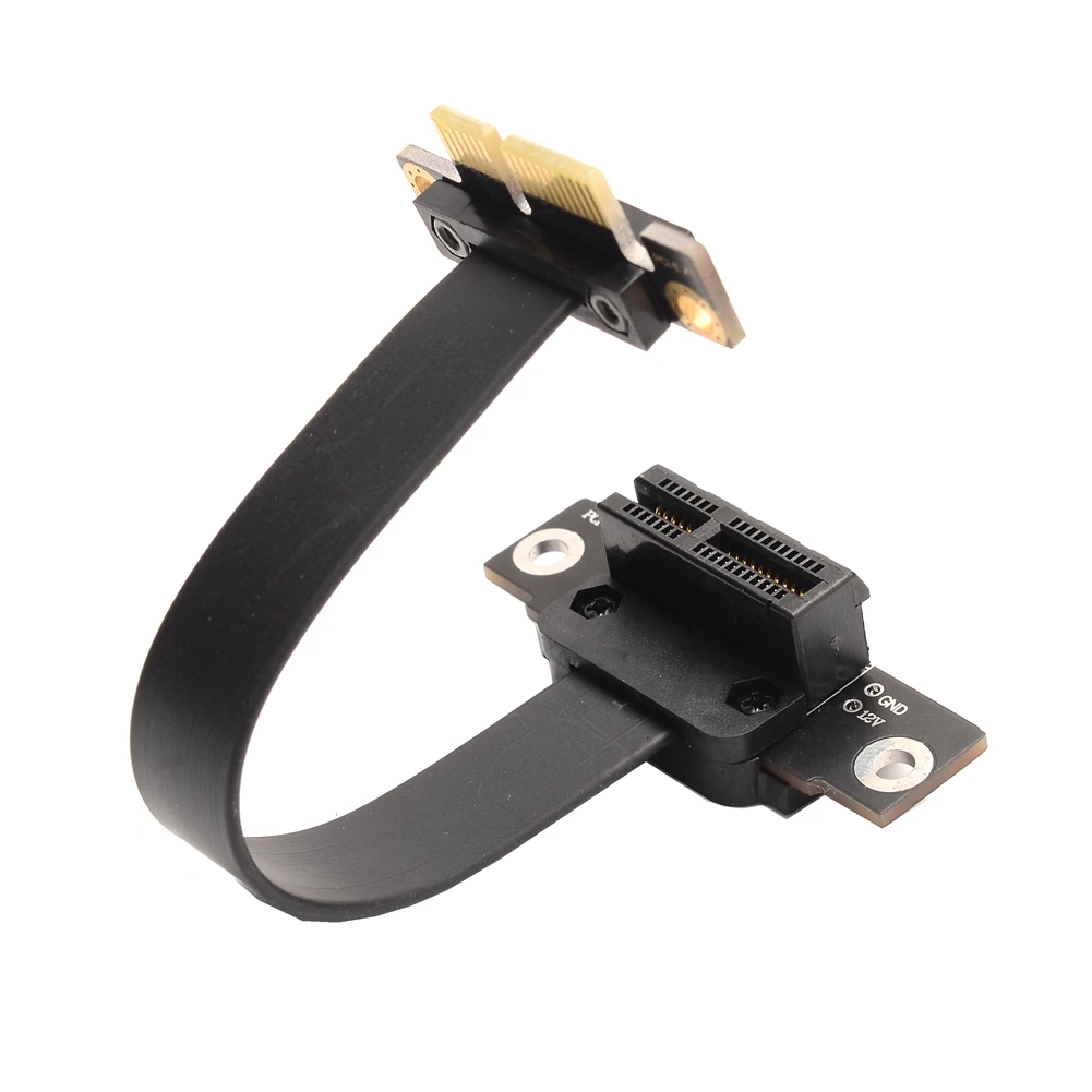 90องศา PCI-e PCI Express 36PIN 1X Extender Gold-Plated Connector (180องศา20ซม.Pcie Riser สาย)