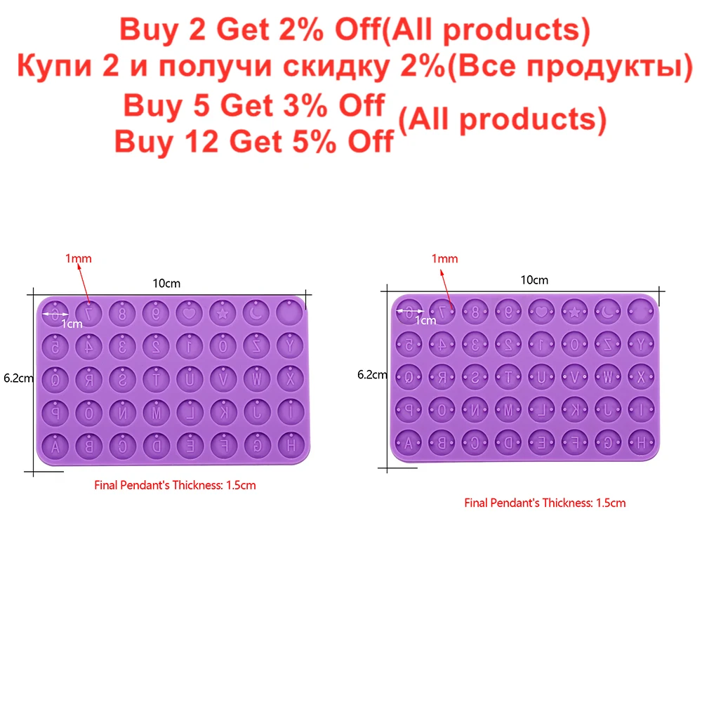 Liczba liter Okrągłe dyski Silikonowe formy Alfabet Wisiorki z koralików do bransoletki DIY Wisiorek z żywicy Akcesoria do wyrobu biżuterii