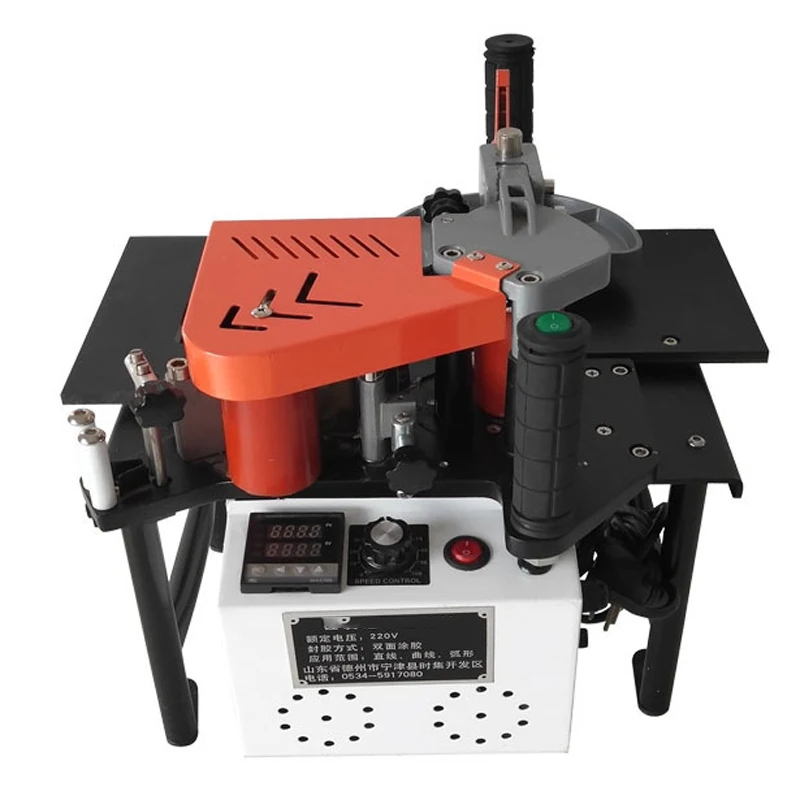 QF-156 ขนาดเล็ก Home Improvement แบบพกพาสองด้านกาวขอบแถบเครื่องปรับปรุงด้วยตนเองขอบแถบเครื่อง 220V