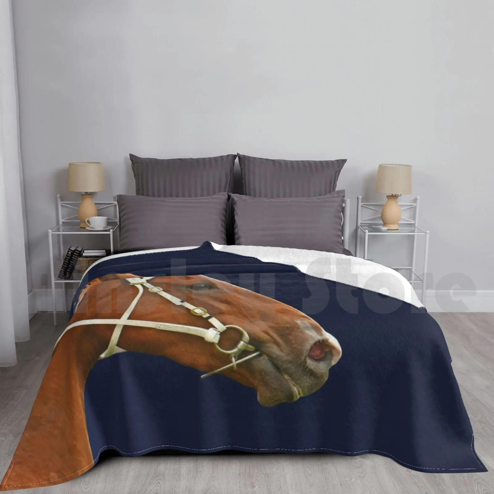 

Horse Racing Action 6 Blanket For Sofa Bed Travel Horse Racing Action Close Up Head Race Quentinjlang Quentin