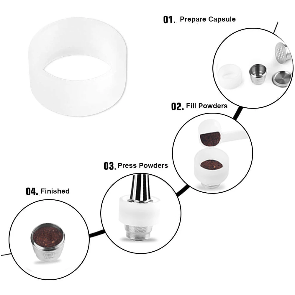 Per Capsule di caffè riutilizzabili Nespresso Pod filtrante riutilizzabile con anello di dosaggio Tamper macchina da caffè accessori per macchine