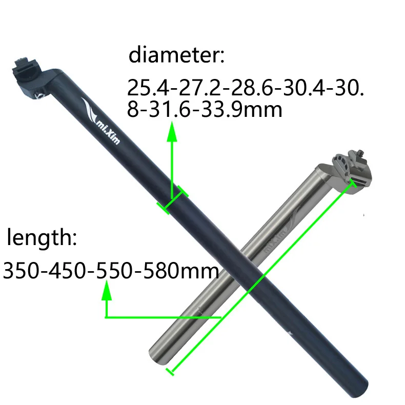 Bike Seat Post 27.2/28.6/30.4/30.8/31.6X350mm/450mm/580mm Length Bicycle Seat Tube Aluminum Alloy Seat Post Seatpost