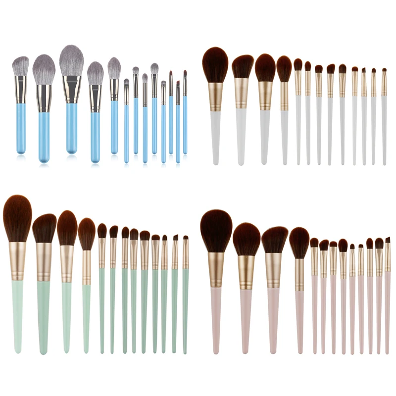 13Pcs Makeup Brushes Set Wholesale Wood Handle for Powder Foundation Blush Eye Shadow Eyebrow Professional Make up Brush Tool