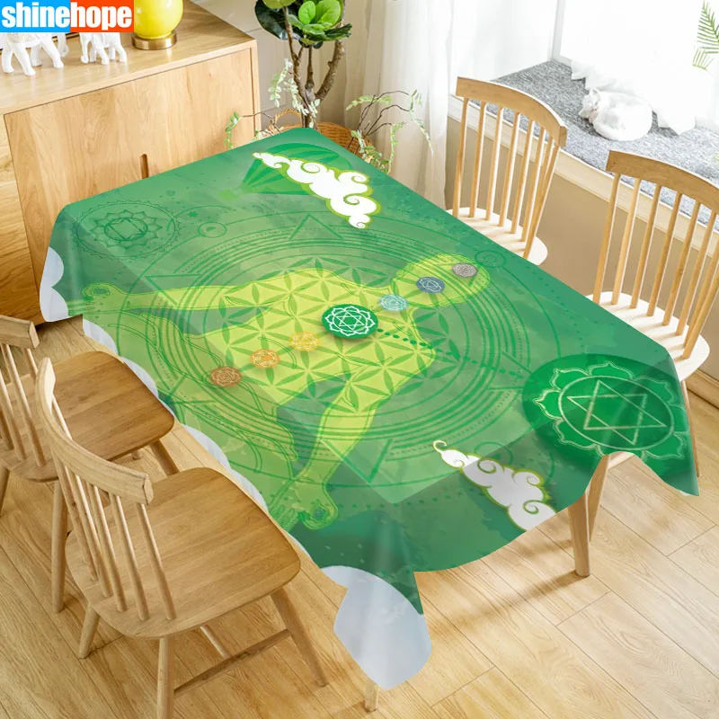 Chakras Tablecloth Oxford Fabric Table Cloth Wedding Decoration Rectangular Table Cover For Party Home Decor TV Covers