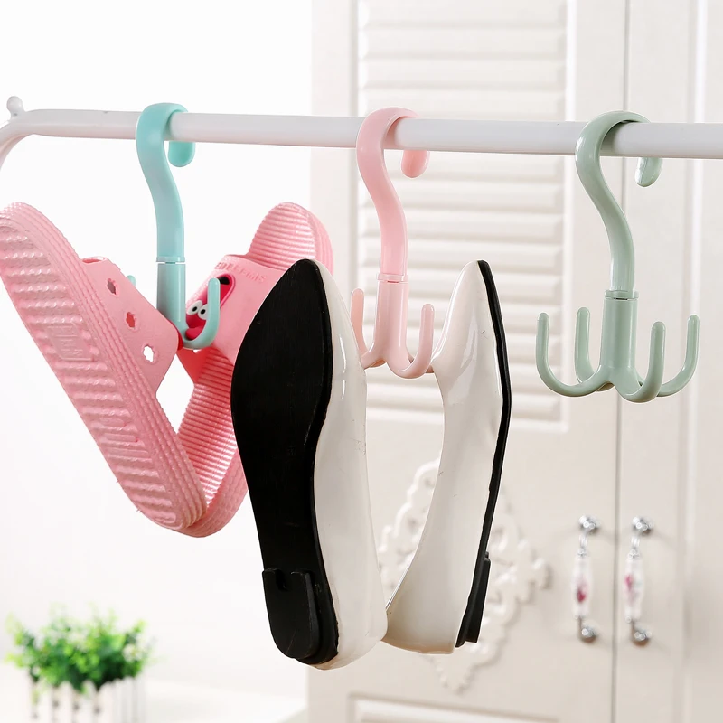 Multi-Function Hooks with Four Claws, 360 Degrees Rotation, Dry and Wet, Dual Use Towel Hanger, Home Clothes, Shoes, Sundries