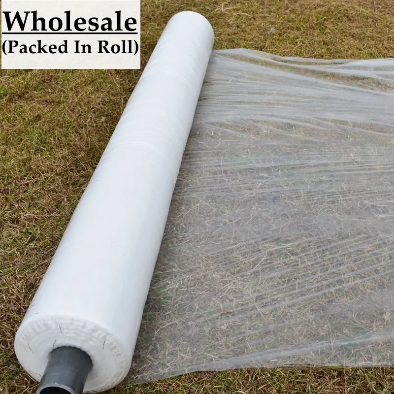 50m 0.6~2m Thick 0.01mm Agriculture White Film Vegetable Planting Plastic Mulch Film Plants Weed Control Keep Warm Growing Cover