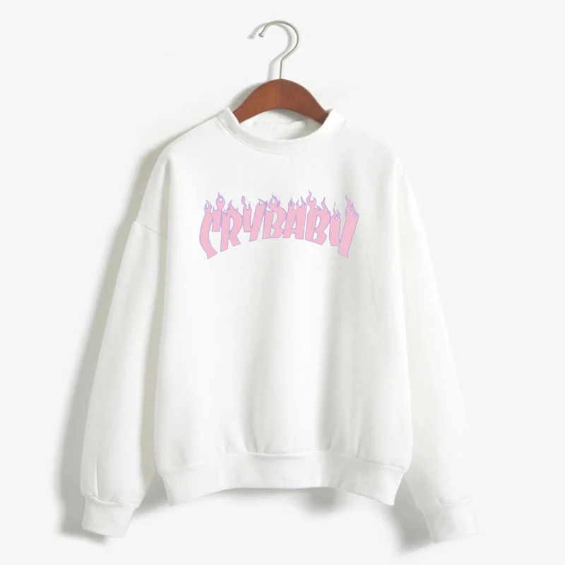 Female Long Sleeve Pullovers Warm Coats Harajuku Streetwear Womens Sweatshirt Cry Baby Hoodie Women Funny Kawaii Pink 