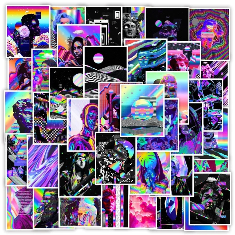 10/30/50PCS Cool Psychedelic Dreamy Aesthetic Stickers Car Motorcycle Travel Luggage Guitar Fridge Laptop Graffiti Sticker Toy