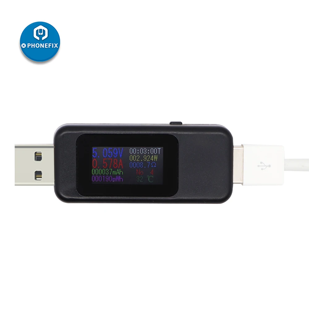 Usb Meter Tester Kleurrijke Lcd-scherm Usb Tester Charger Meter Usb Voltmeter Amperemeter Voor Detecteren Spanning/Stroom/Capaciteit