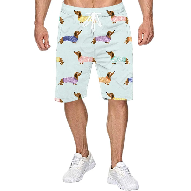 Short de plage pour hommes, vêtements d'été, imprimé chien 3D, short unisexe, Harajuku, Streetwear, Fitness, natation, hommes