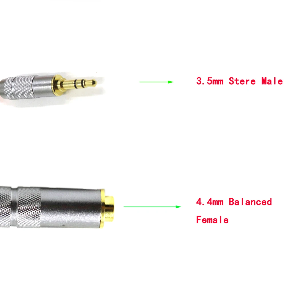 TOP-HiFi UPOCC Silver Plated 4.4mm Balanced Female  to 3.5mm Stereo Male Audio Adapter Connector Cable