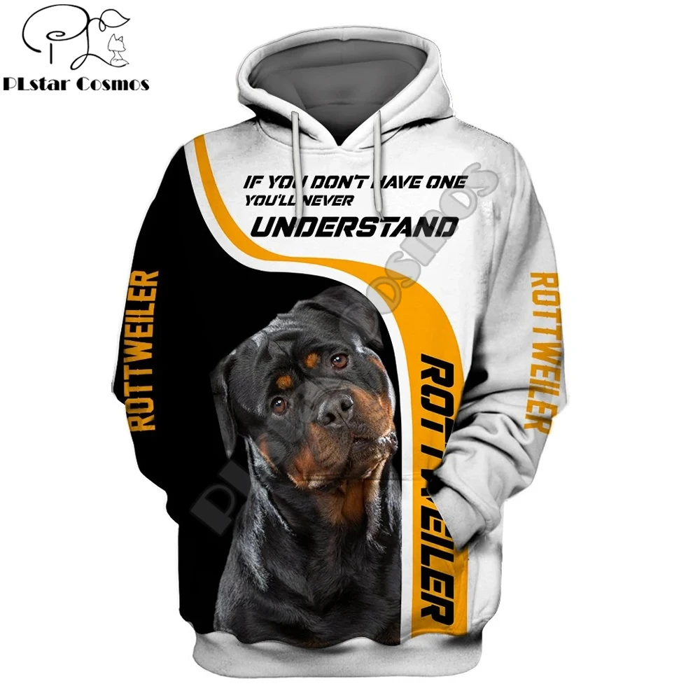 Love Rottweiler Dog 3D Printing Fashion Mens Hoodie Streetwear Pullover Autumn Sweatshirt Unisex Casual Jacket Tracksuit DW681