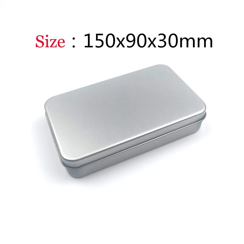 

New Square Tin Storage Boxes Small Metal Storage Box Silver Jewelry Keys Coins Metal Box Tin Wedding Candy Storage Tin Can