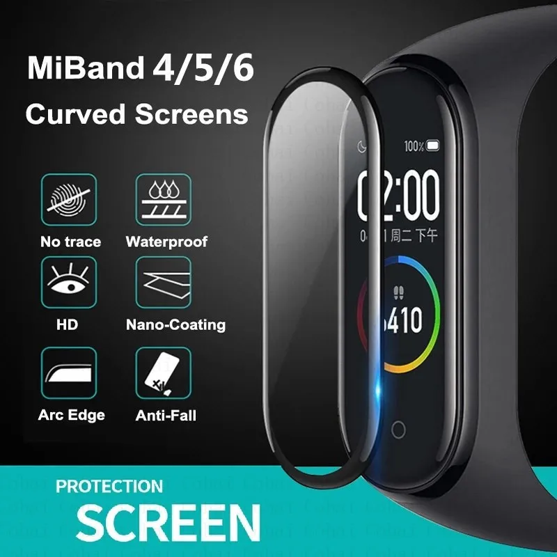 Cristal templado 9D para Xiaomi Mi band 7, 6 y 5, película protectora de pantalla para Mi band 6 y 5, Correa protectora para reloj inteligente