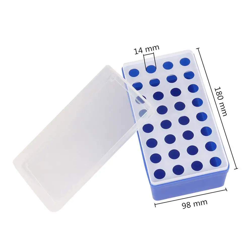 Plastic 32 Sockets 5ml Centrifuge Tube Holder Rack With Clear Cover Laboratory Test Tube Bracket Box Laboratory Supplies 1 Pc