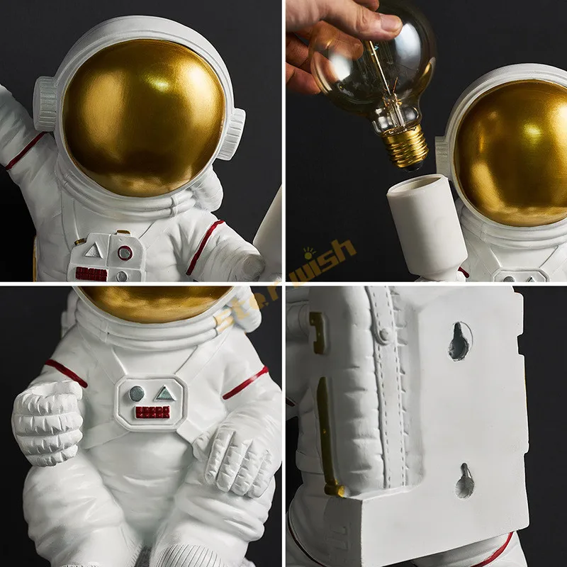 modern Astronaut Table Lamps Resin Desk Lamp Bedroom Lamp Nordic Creative Living Room Decor Space Man LED wall light