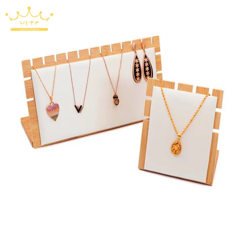 Exquisite Bamboo Necklace Jewelry Display Stand Jewlery Organizer  Press on Nail Packaging Showing Stand