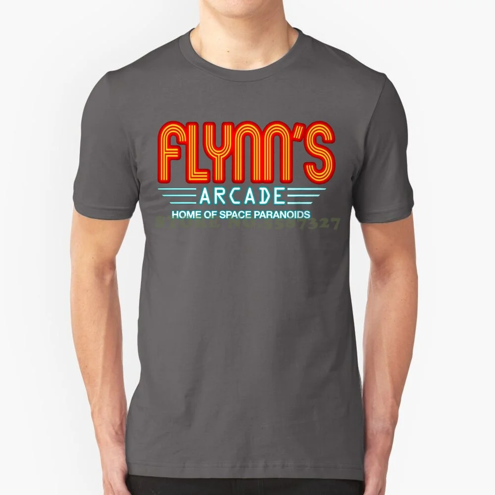 Flynn's Arcade Tron Inspired T Shirt-Retro 80s Gaming Movie Film Tee Shirt Casual Short Sleeve