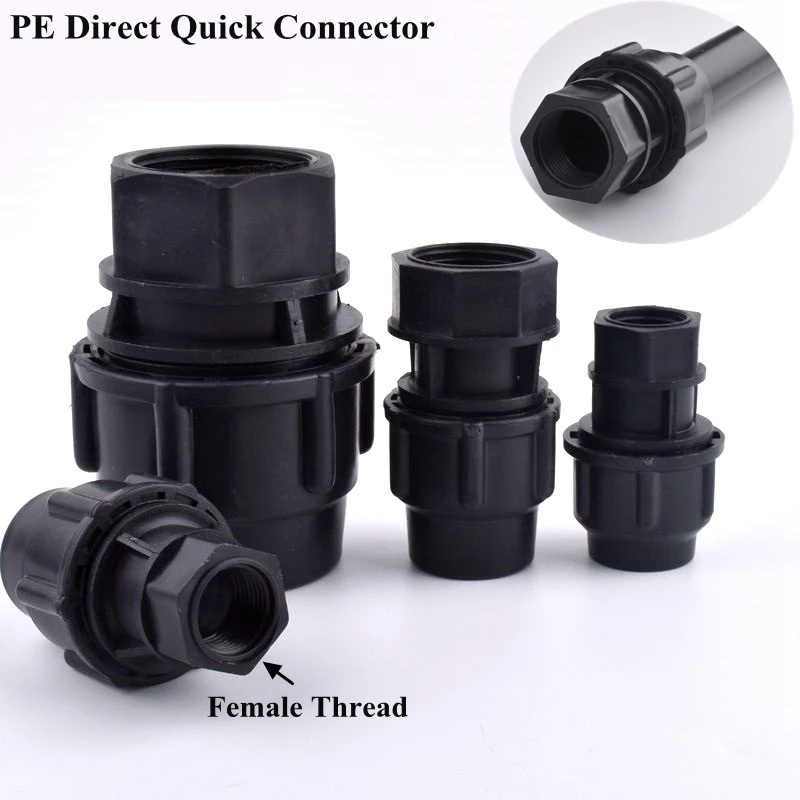 

1/2 "~ 1.5" Female Thread To 20-50mm PE Reducing Quick Connector Garden Watering Irrigation System Water Pipe Joint Fittings