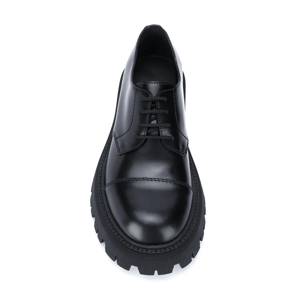 Scarpe Derby stringate per trattore da donna di design di lusso scarpe Oxford con plateau retrò in pelle nera per donna