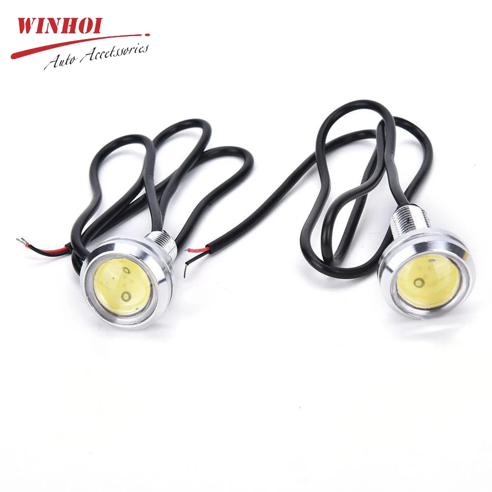 2pcs 23mm Car LED Eagle Eye Daytime Running Light Fog Light License Plate Light Waterproof Car Truck Backup Reverse Lamp Bulb