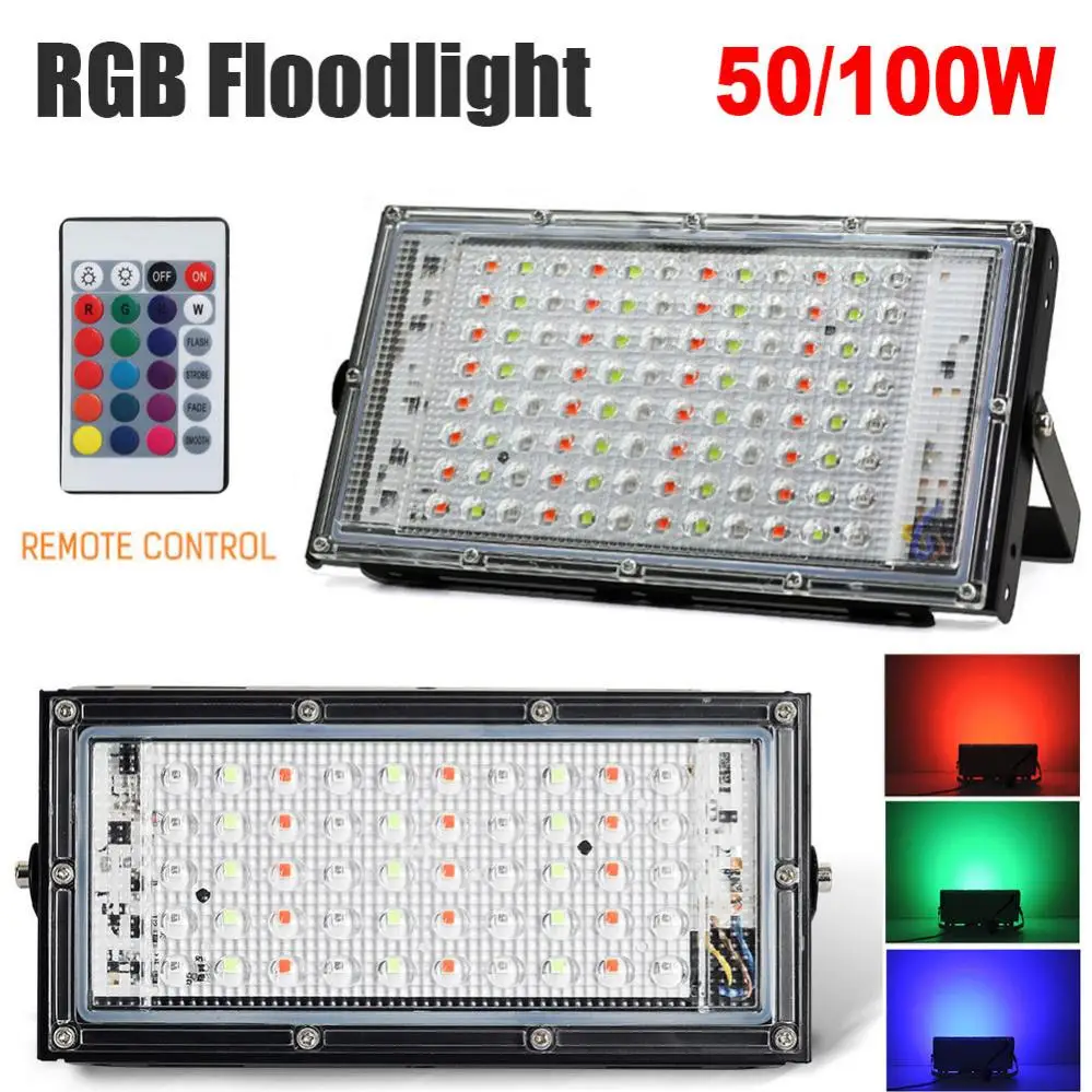 Colour RGB LED Floodlight Change Flood Lights Outdoor IP65 Waterproof Flood Light with Remote Control