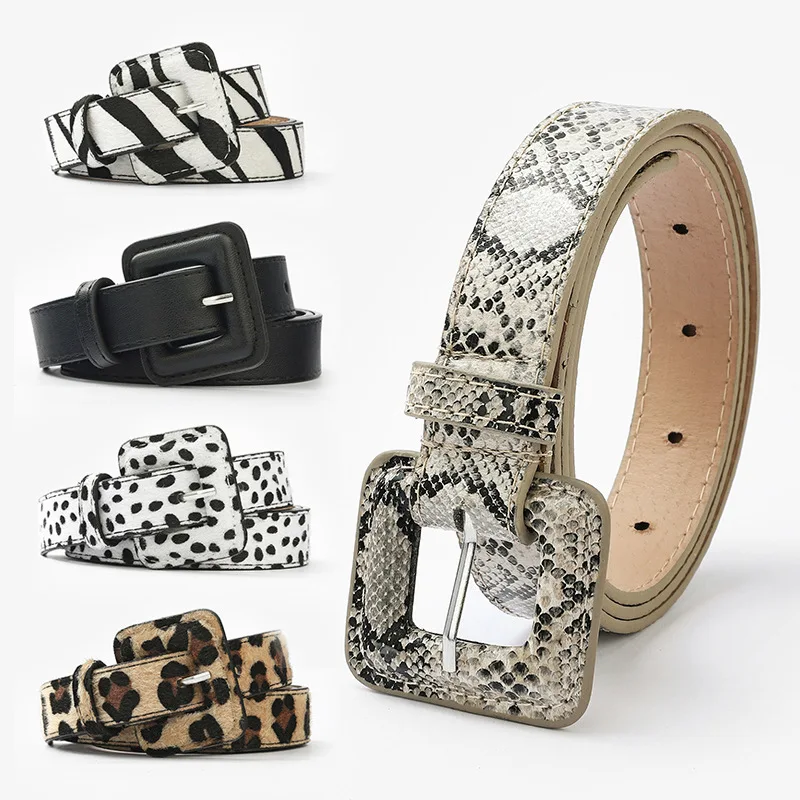 

2021 new Leopard Snake buckle decoration retro women's Jeans Belt European and American dress belt belt for woman