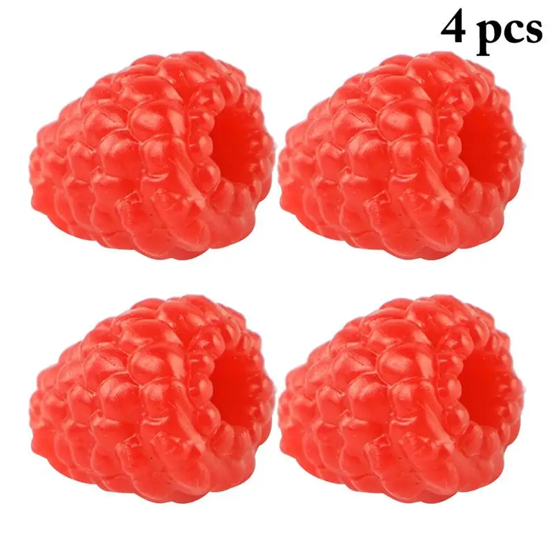 4Pcs/Set Lifelike Artificial Fruit Realistic Raspberry Fake Plant Photography Props Home Decoration Accessories