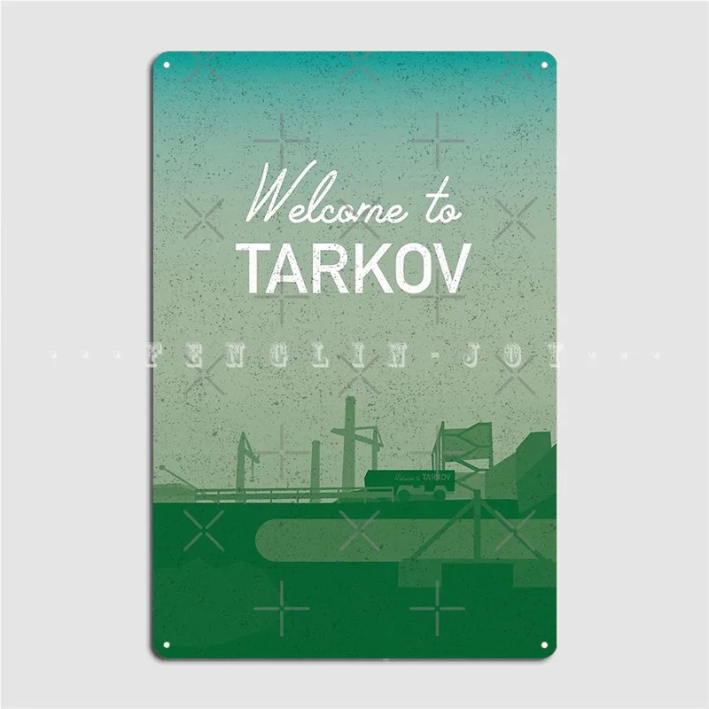 Welcome To Tarkov Wood Sign Wall Pub Bar Cave Printing Wall Plaque Wooden Sign Poster