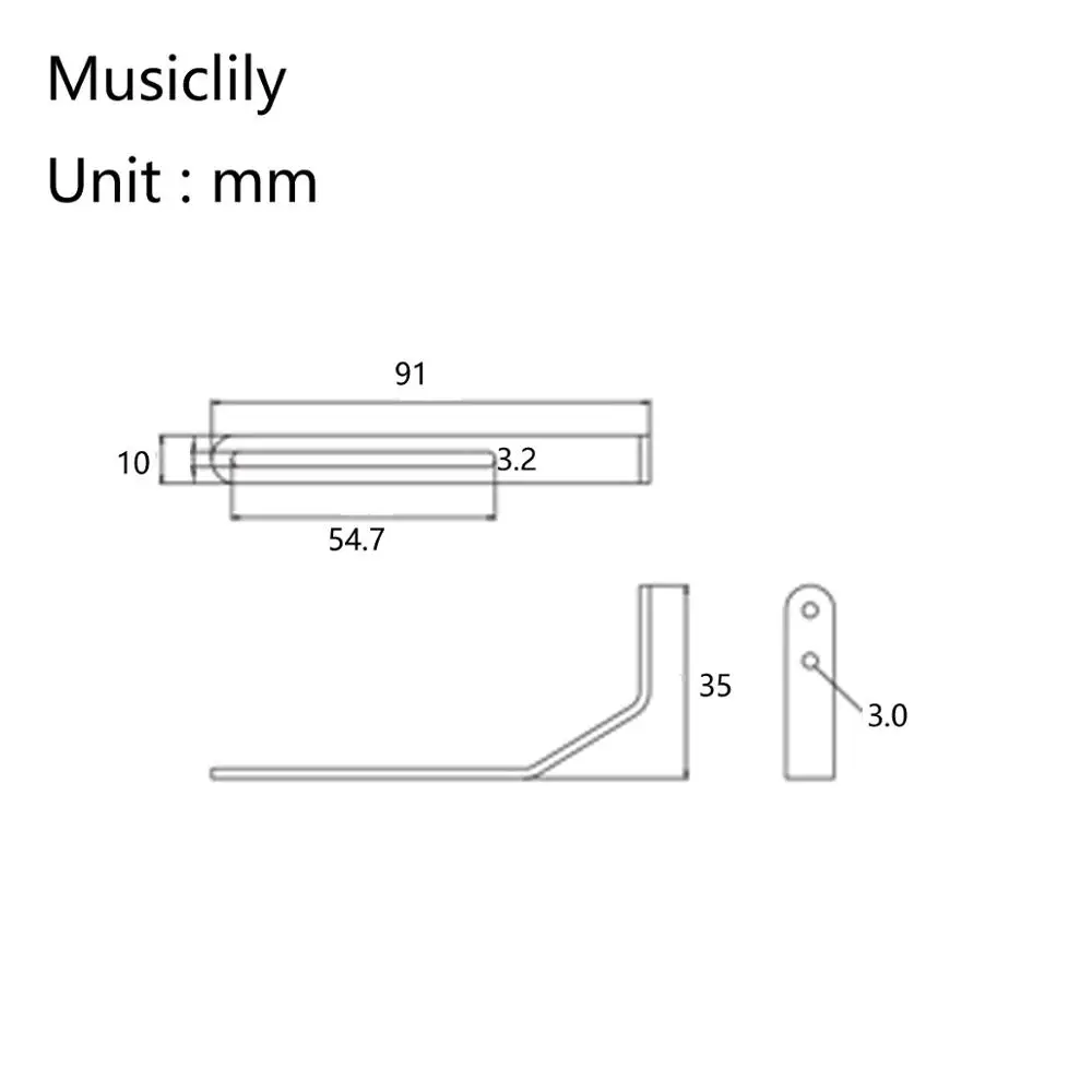 Musiclily Pro Universal Pickguard Bracket Support for Archtop Jazz Hollow Body Guitar, Black