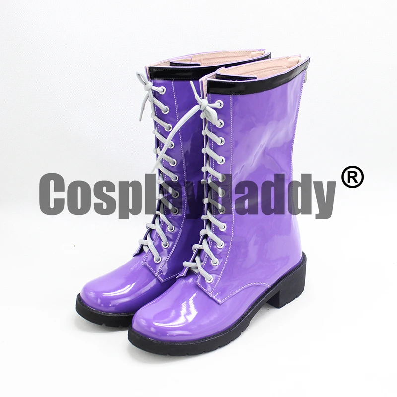 Argonavis from BanG Dream! Shu Ujigawa Epsilon Phi Cosplay Purple Shoes Lace-up Mid Calf Boots X002