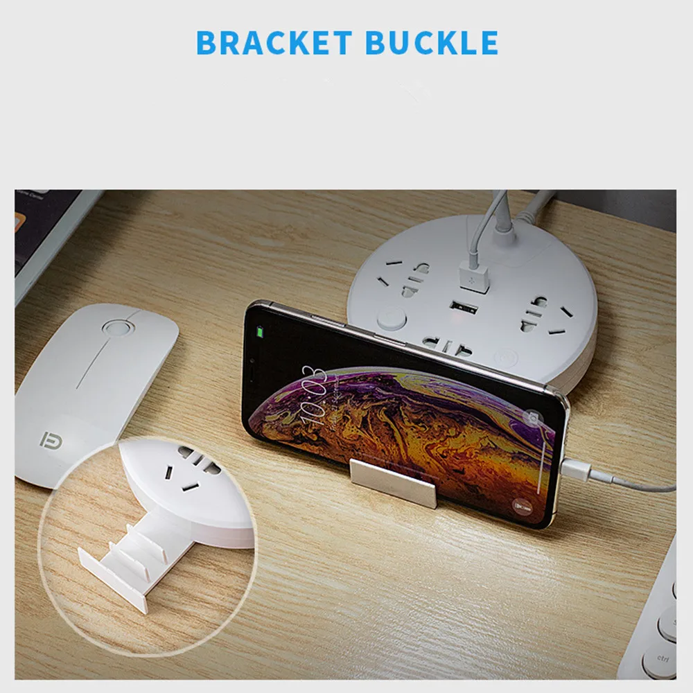 Creative Smart Socket LED Desk Lamp AC220V Socket Converter 2*USB Charging Hole Multi-function Row Lamp Home Décor