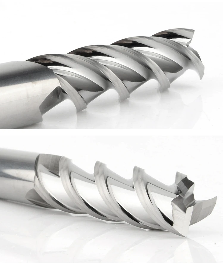3 flet frez z węglika wolframu frez trzpieniowy narzędzie CNC 1 do 20mm HRC55 dla aluminium z włókna szklanego akrylowe drewno miedź z tworzywa