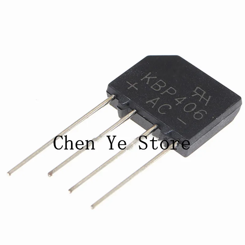 Free Shipping100pcs KBP406 SIP-4 4A 600V DIP-4Pin Diode Bridge Rectifier Single Phase Bridge Rectifier 100% New