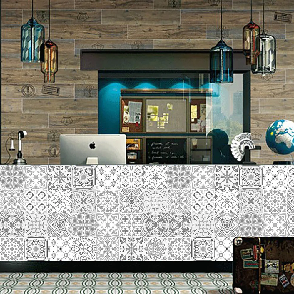 10cm/15cm/20cm/30cm Wall Tile Transfers Stickers for Kitchen Floor Stairs Diy Mural Self-adhesive Waterproof Vinyl Wall Paster