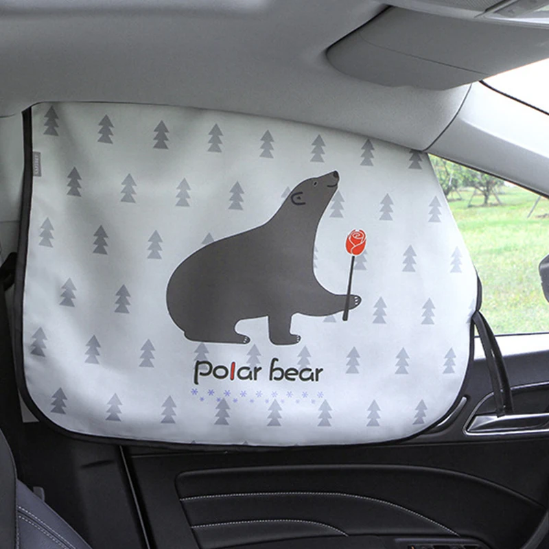 Magnetic Curtain In The Car Window Sunshade Cover Cartoon Universal Side Window Sunshade UV Protection For Kid Baby Children