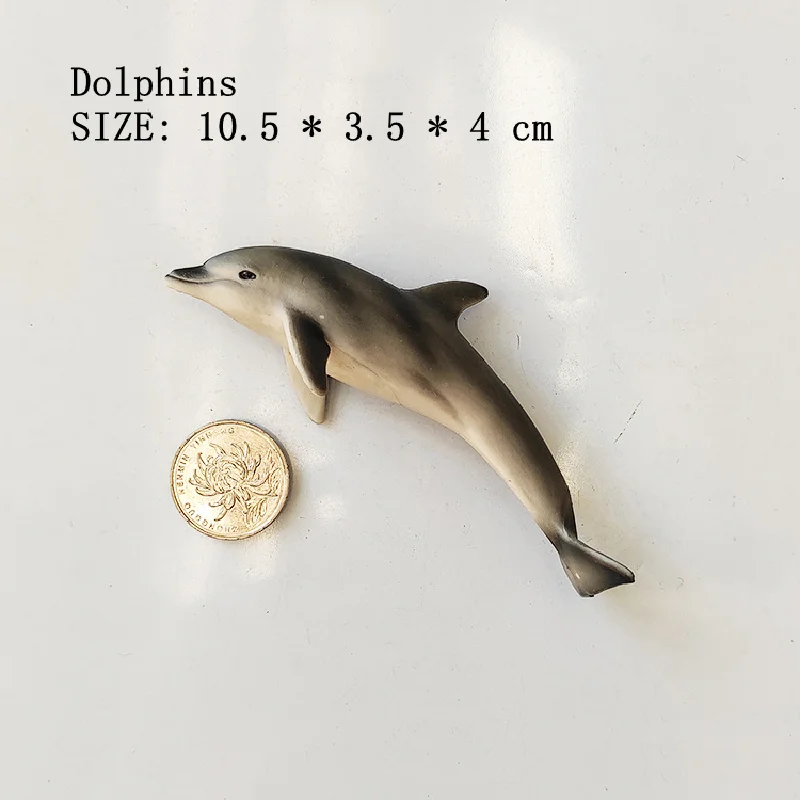 Marine Animal Dolphin Shark Crab Refrigerator Magnetic Sticker Patch Resin Home Furnishings Blackboard Fridge Magnets