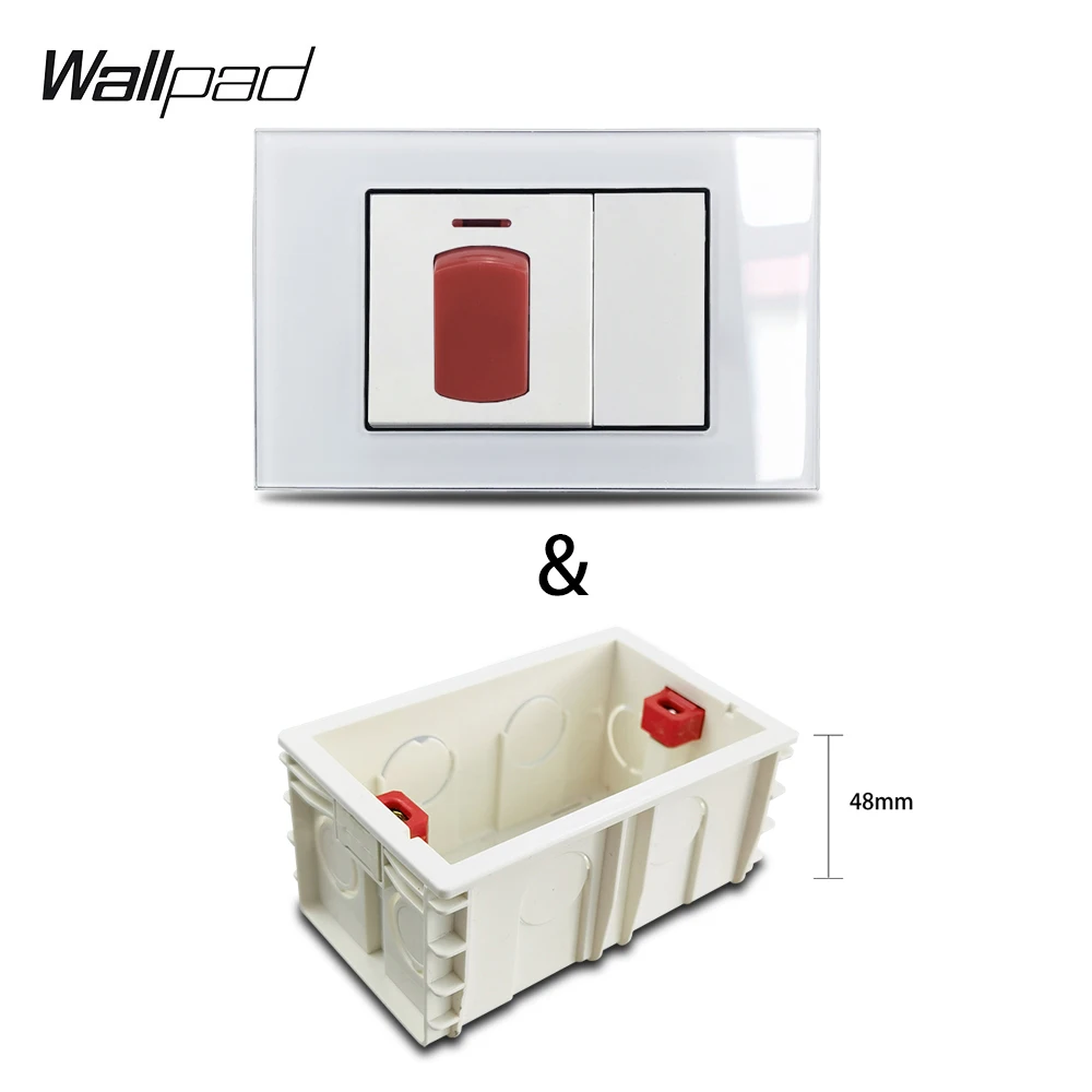UNS 20A Wasser Heizung Schalter Wallpad L3 Kristall Weiß Glas 118*75mm AU ES IL 20 Amp Auf off Interruptor mit LED – Detail 5
