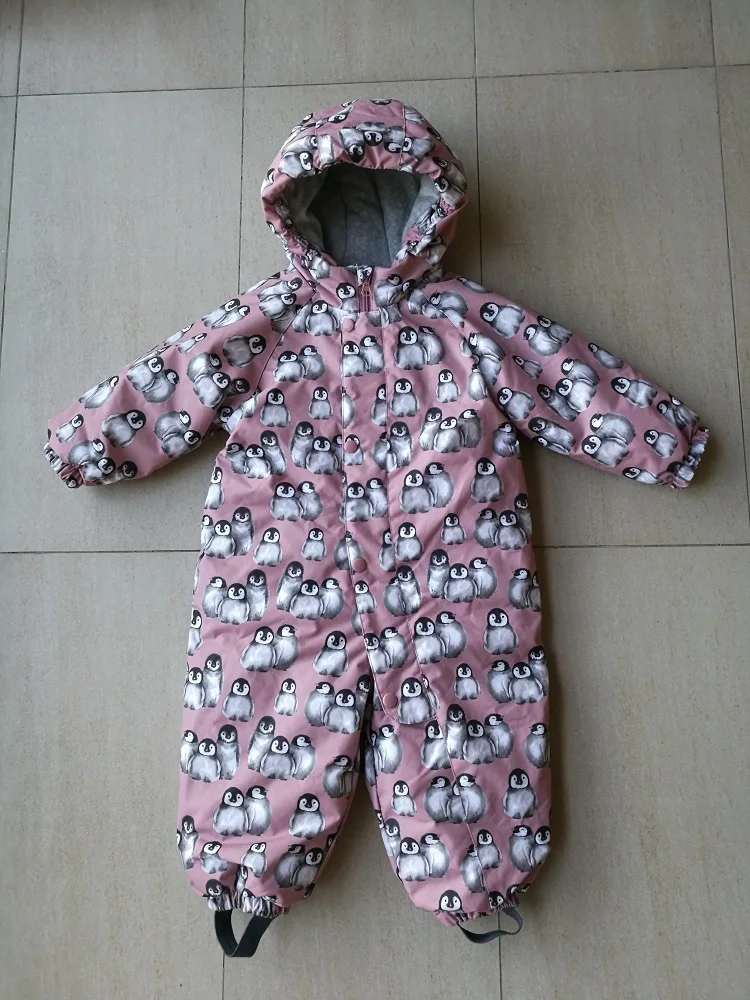 High Quality Winter Baby Girl Windproof/Waterproof Padded Romper, Toddler Jumpsuit, Snowsuit With Dolphin Print, Overalls