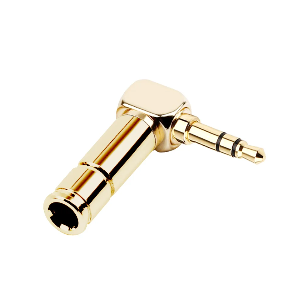 10pcs 3.5mm Jack Right Angle Earphone plug 3Pole Gold-plated Wire Connector Fit for 6mm Cable DIY Play Aluminum alloy tube