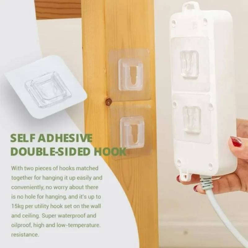 Double-Sided Adhesive Wall Hooks Hanger Strong Transparent Hooks Suction Cup Sucker Wall Storage Holder For Kitchen Bathroom