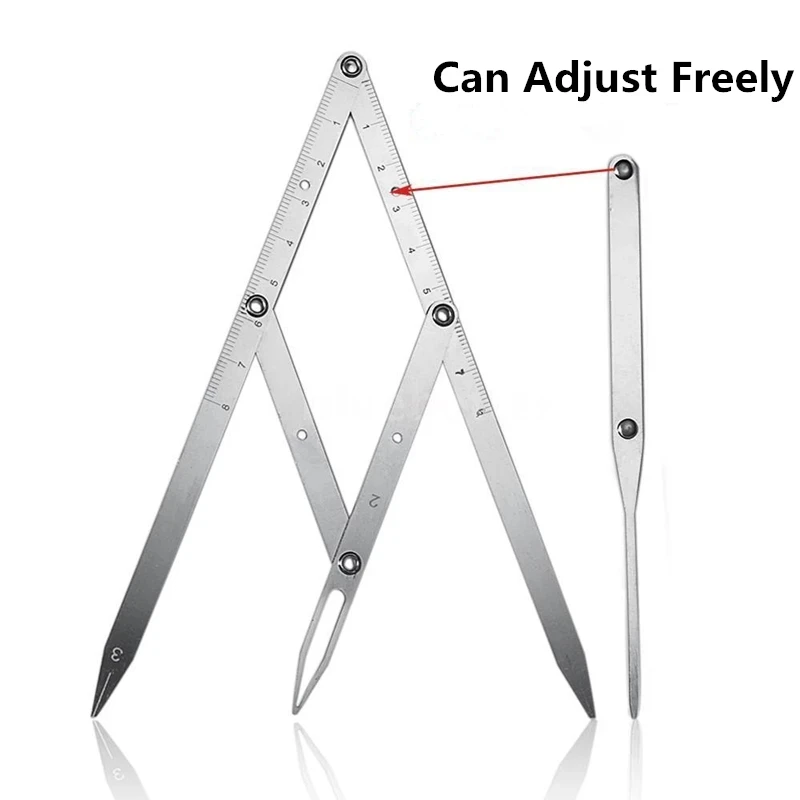 Regla de medición de cejas triangular de acero inoxidable, plantilla de maquillaje permanente, calibrador de proporción dorada, herramientas de