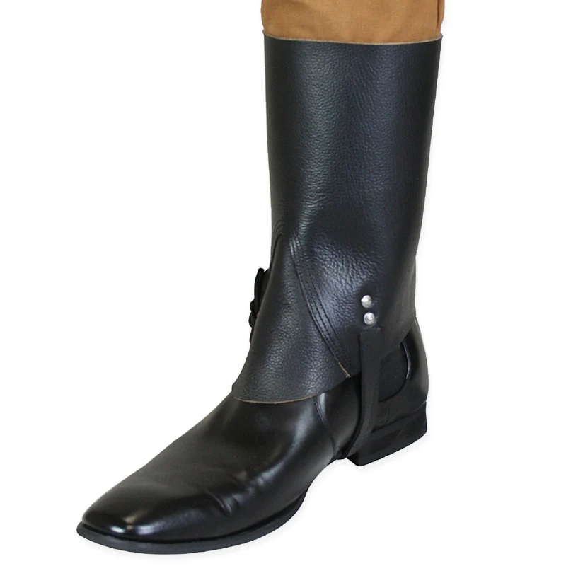 Couvre-Bottes en Cuir Steampunk Médiéval pour Homme, Alicante Militaire, Demi-chaps, Costume de oral alier, Accessoire de Randonnée