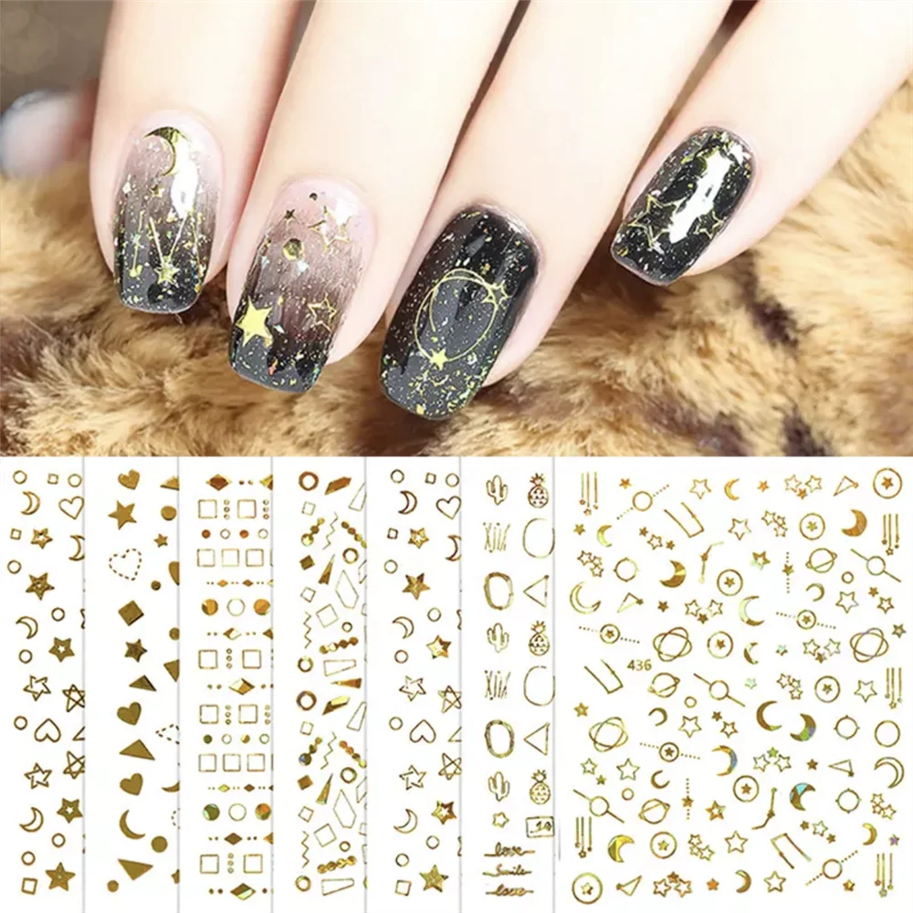 

CB-089 436-438 The crooked moon constellation Star 3D Back glue Nail decal Nail sticker Nail decoration Nail art Nail ornament