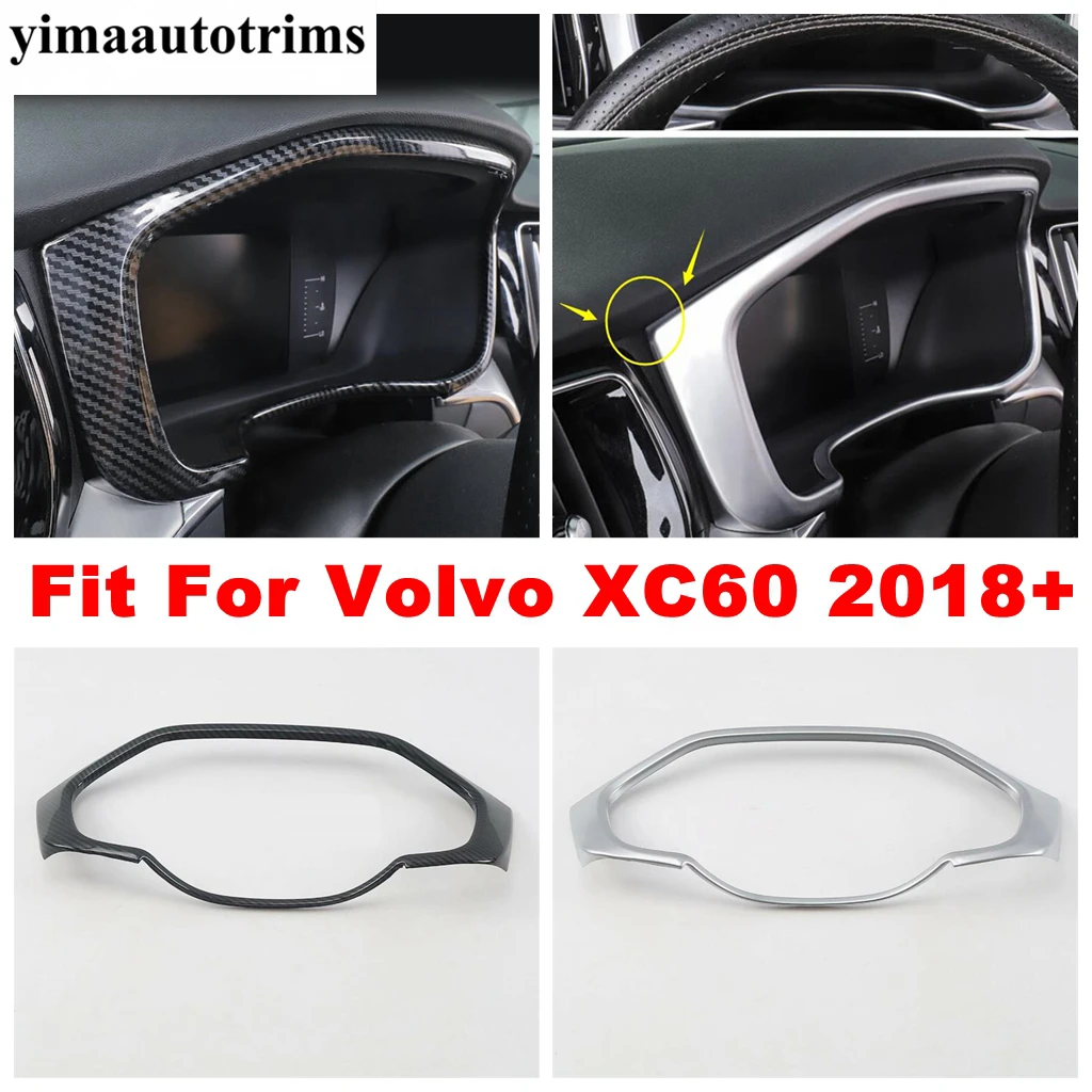 

Dashboard Instrument Screen Frame Decoration Cover Trim For Volvo XC60 2018 - 2024 Matte / Carbon Fiber Accessories Interior Kit